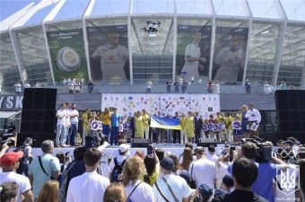 Ukrayna Milli Olimpiya Komitəsiylə birgə Kiyevdə Avropa Oyunları aksiyası keçirilib