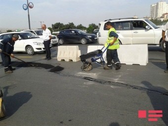 SOS: avtovağzalın qarşısındakı yolda çökmə yenidən aktivləşdi