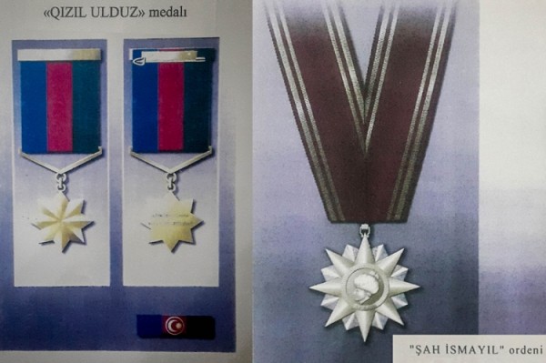 “Qızıl Ulduz“ medalı və “Şah İsmayıl” ordeni qızıldan olacaq