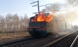 Gəncə-Bakı qatarında yanğın