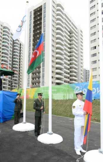 Azərbaycan bayrağı Rio-de-Janeyrodakı Olimpiya Kəndində qaldırılıb