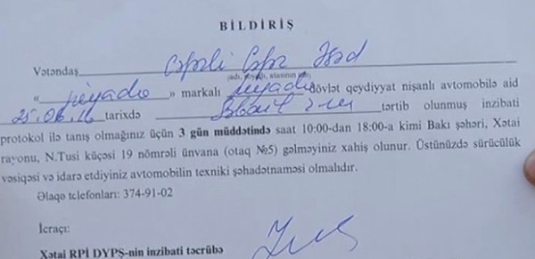 Yol polisi piyadaya gülməli bildiriş göndərdi