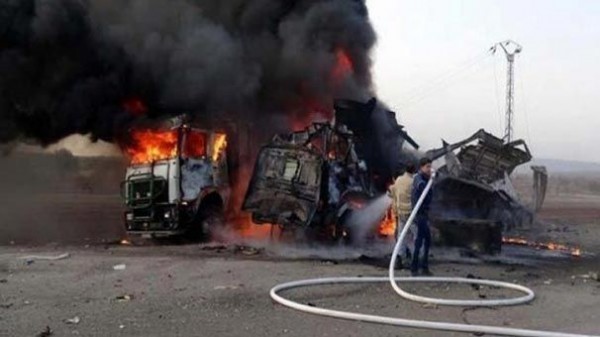 Rusiya Suriyaya yardım aparan karvanın görüntülərini yayıb