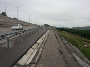 Bakı dairəvi yolunun kənarında çökmə baş verdi