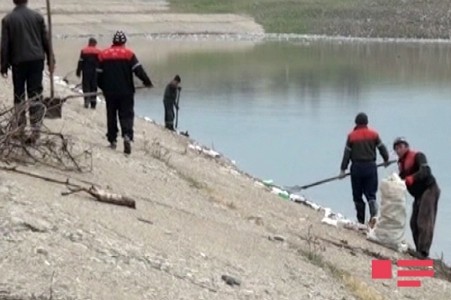 Ermənilər Ağstafaçay su anbarını çirkləndirir-FOTOLAR