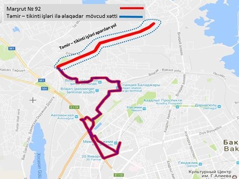 92 nömrəli avtobusun hərəkət istiqaməti dəyişdirildi