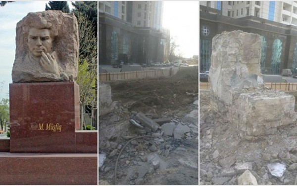 Mikayıl Müşfiqin büstünün çıxarılmasına görə 3 nəfər cəzalandırılıb