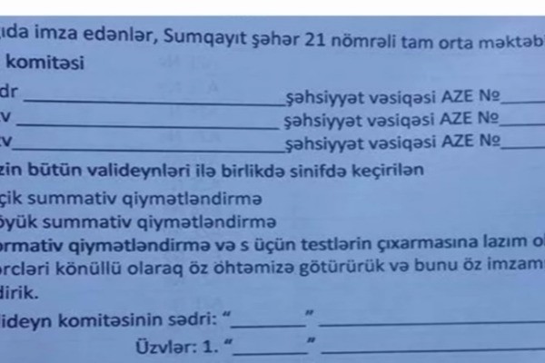 Sumqayıtda məktəb direktoru rüşvət almaqda ittiham olunur
