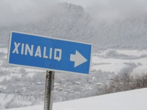 Bu gün Xınalığa 10 santimetrə yaxın qar yağıb