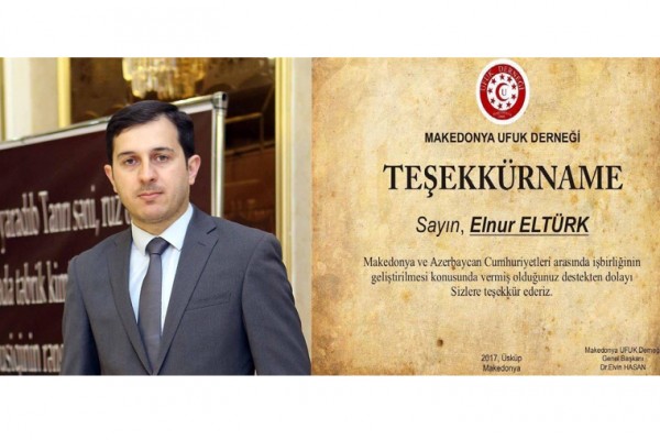 Elnur Eltürk mükafatlandırıldı