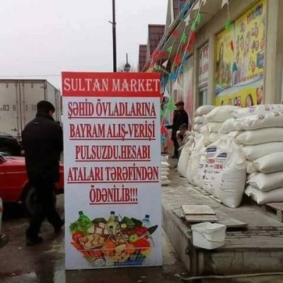 Ucardakı ərzaq mağazasında şəhid ailələləri üçün pulsuz bayram bazarlığı aksiyası