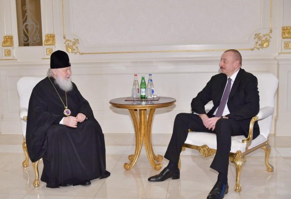 Prezident İlham Əliyev Moskvanın və bütün Rusiyanın Patriarxı Kirillə görüşüb