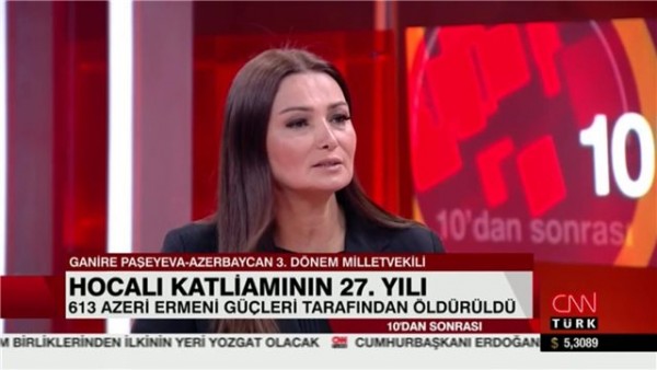 Qənirə Paşayeva Türkiyənin tanınmış televiziya kanallarında Xocalı həqiqətlərindən danışıb