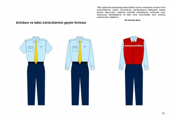 Avtobus və taksi sürücülərinin vahid geyimi olacaq