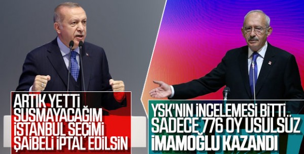 Ərdoğan: "İstanbulda seçiki yenilənməlidir"