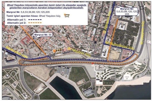 Bakıda 8 marşrut xətti üzrə avtobusların hərəkət sxemi dəyişdirilir