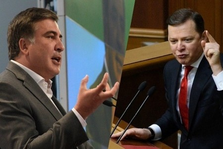 Ukraynada Mixail Saakaşvili və Oleq Lyaşko canlı yayımda dalaşdılar