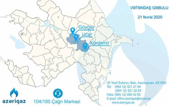 “Azəriqaz” rəhbərliyi vətəndaş qəbulu keçirəcək