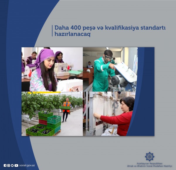 Daha 400 peşə və kvalifikasiya standartı hazırlanacaq
