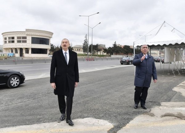 Prezident Bakı-Sumqayıt yolunun genişləndirilməsi işlər ilə tanış olub - FOTO