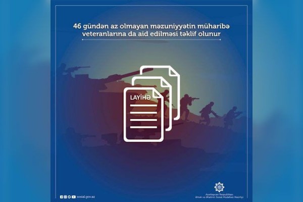 Müharibə veteranlarına 46 gündən az olmayan məzuniyyət verilməsi təklif olunur