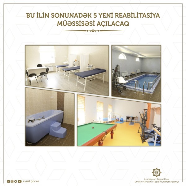 İlin sonunadək 5 yeni reabilitasiya müəssisəsi açılacaq