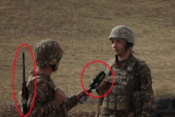 Ermənistan jurnalistləri də silahlandırıb - FOTO