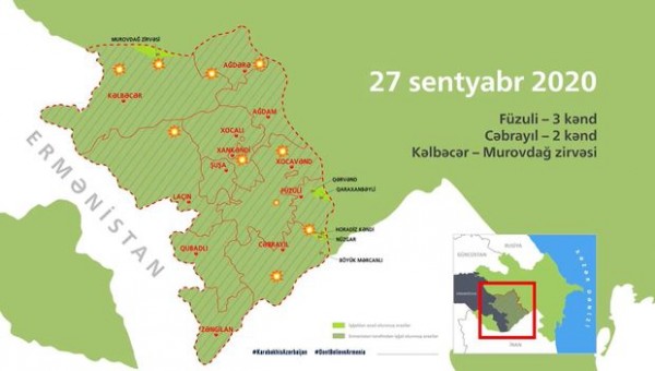 Azərbaycan Ordusunun işğaldan azad etdiyi 185 məntəqə interaktiv xəritədə