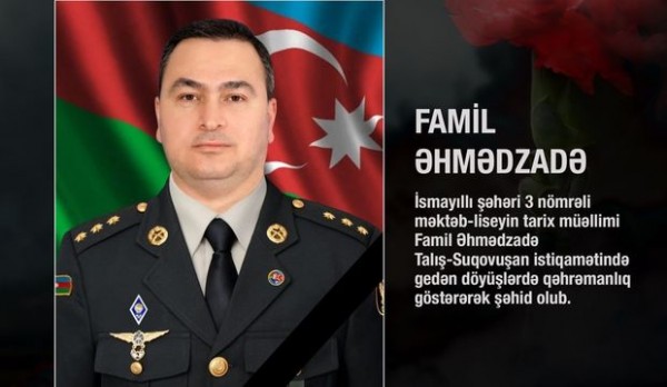 Təhsil Nazirliyi şəhid olan tarix müəllimi barədə