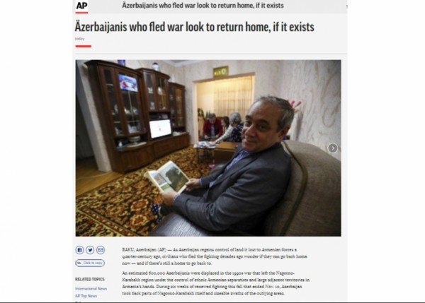 “Associated Press” azərbaycanlı köçkünlərdən yazdı