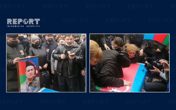 Şəhid olan hərbçimizlə vida mərasimi