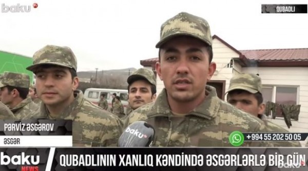 Qubadlının Xanlıq kəndindəki əsgərlərin bir günü