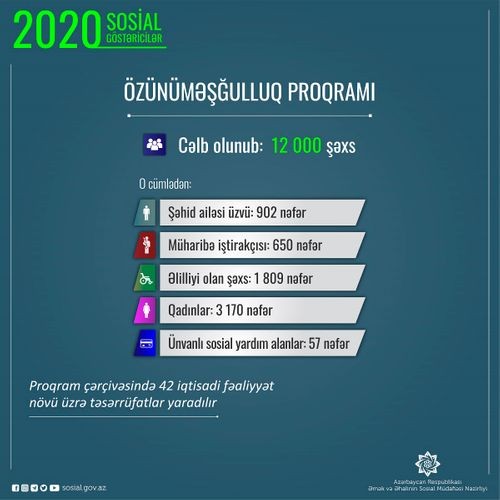 Ötən il 12 min şəxs özünüməşğulluq proqramına cəlb olunub
