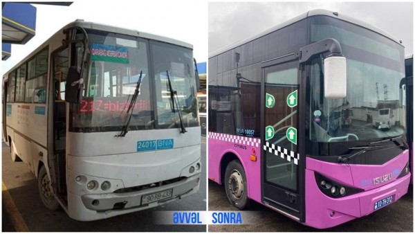 Bakıda daha bir marşrutun avtobusları yeniləndi