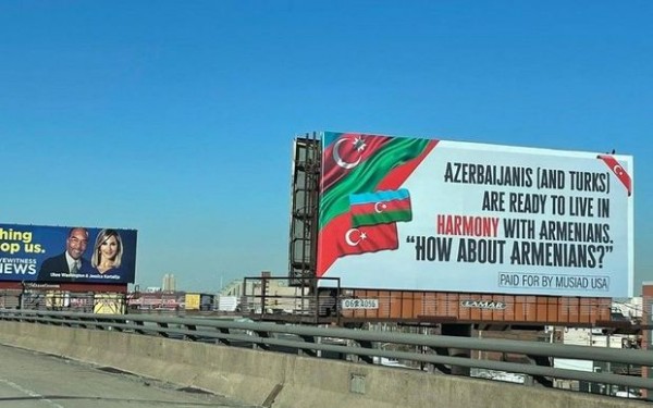 ABŞ azərbaycanlılarından ermənilərə sülh mesajı lövhəsi