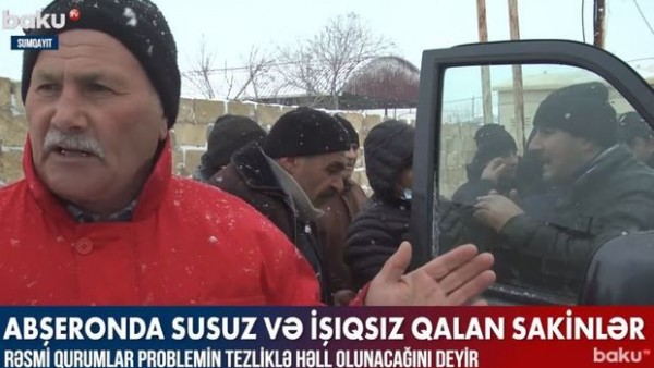 Sumqayıtda susuz və işıqsız qalan sakinlər