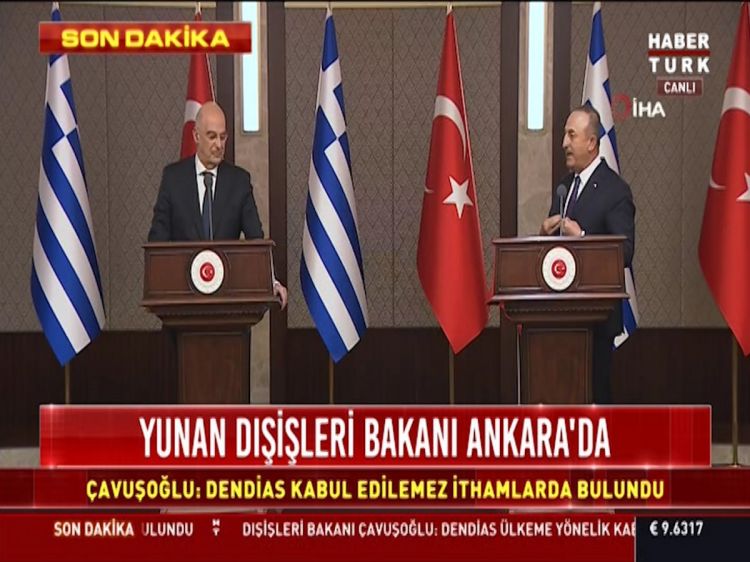 Yunan nazir Ankarada mətbuat konfransında  qalmaqal yaradıb Yunan nazir Ankarada mətbuat konfransında  qalmaqal yaradıb