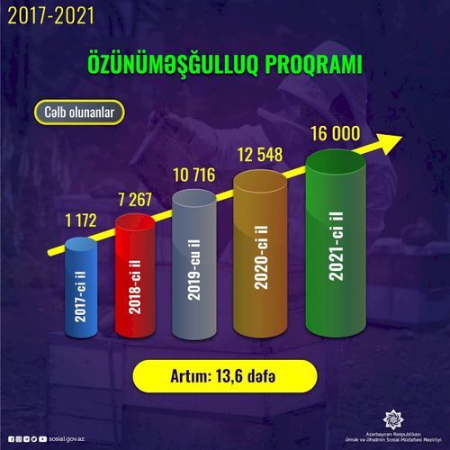 Özünüməşğulluq proqramına cəlb olunanların sayı 13,6 dəfə artacaq