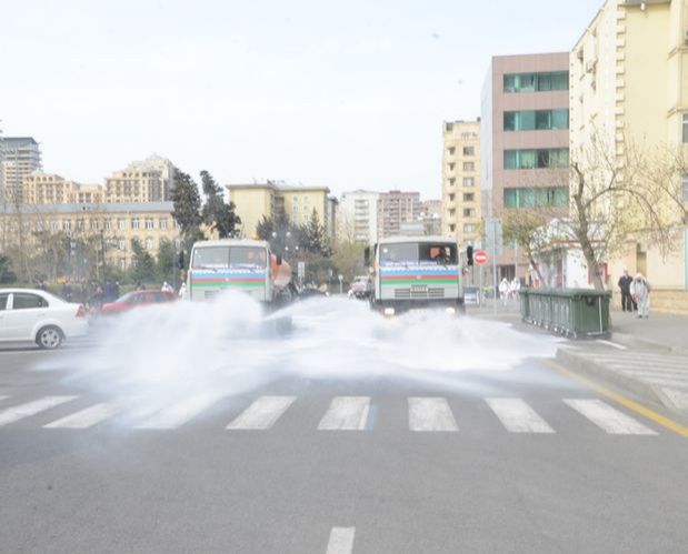 Bakının küçələri növbəti dəfə dezinfeksiya edilir -  FOTO
