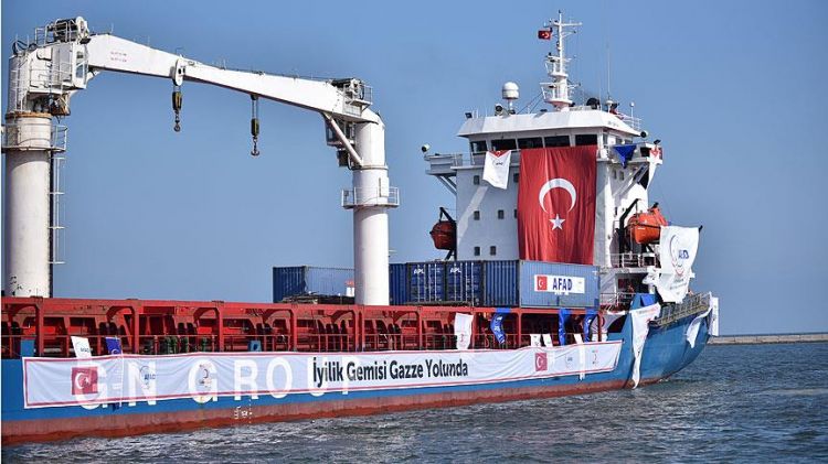 Rusiya gəmisində Türkiyə bayrağı dalğalandırıldı