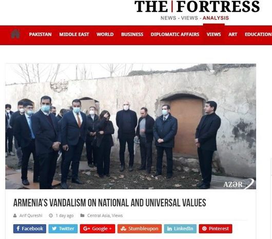 Azad olunan ərazilərimizdə erməni vandallığı Pakistan mediasında