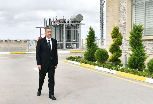 Prezident İlham Əliyev Xəzər rayonunda yarımstansiyanın açılışında iştirak edib 