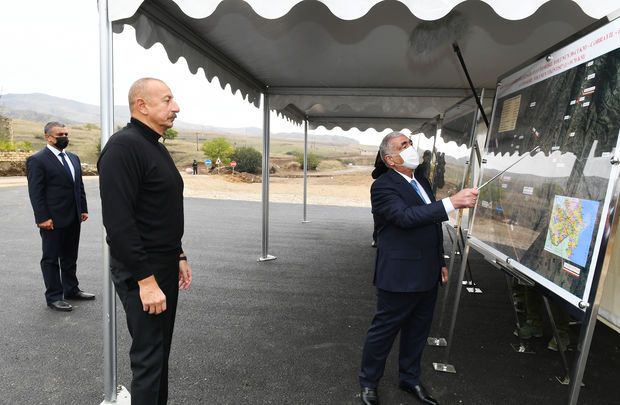 Prezident işğaldan azad olmuş ərazilərin yollarında aparılan tikinti işləri ilə tanış olub -  FOTO - YENİLƏNİB