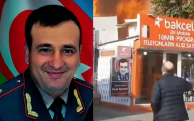 Yanğından malını yox, Polad Həşimovun şəklini çıxardı -  VİDEO