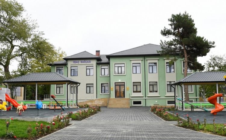 İlham Əliyev və Mehriban Əliyeva Şamaxıda körpələr evi-uşaq bağçasının açılışını edib -  FOTO