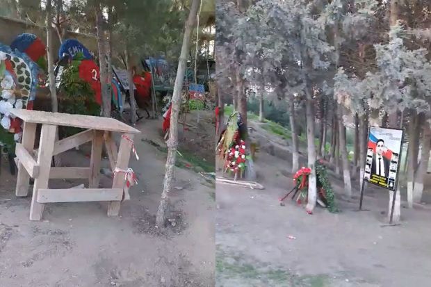Sumqayıt Şəhidlər xiyabanında məzarların üzərindəki plakatları kim və niyə götürüb? - VİDEO