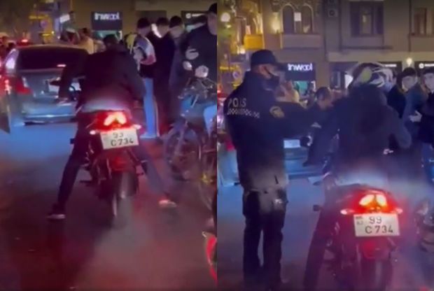 Bakıda qanunsuz hərəkətlər edən motosiklet sürücüsünün cəzası bəlli oldu - VİDEO - Yenilənib Bakıda qanunsuz hərəkətlər edən motosiklet sürücüsünün cəzası bəlli oldu - VİDEO - Yenilənib