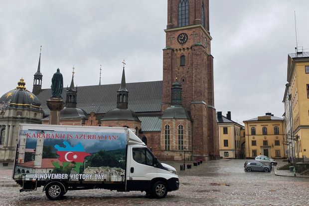 Stokholmda Zəfər Günü münasibətilə aksiya keçirilib -  FOTO