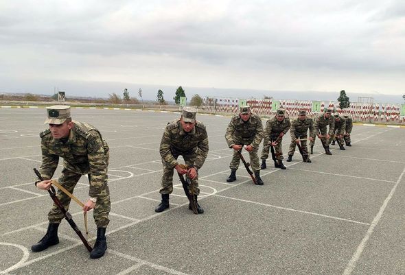 Tabor komandirləri arasında yarış keçirilib -  FOTO