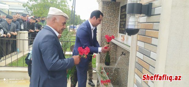 Şamaxıda Şəhid İsaxan Qəniyevin adına asılmış bulağın açılışı olub -  FOTO